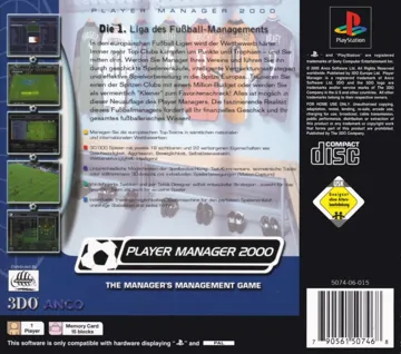 Player Manager 2000 (EU) box cover back